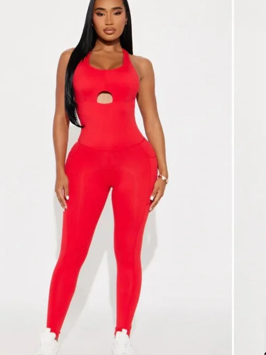 Red Sport Jumpsuit - Picture 1 of 5